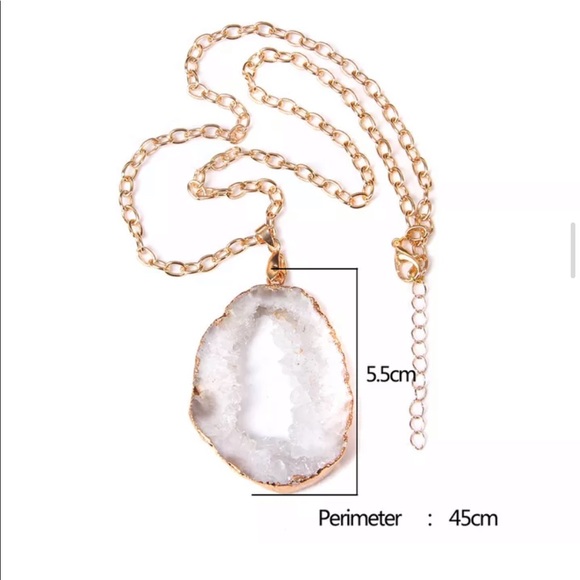 NEW ♡ GEODE SLICE NECKLACE GIFT - Picture 2 of 6